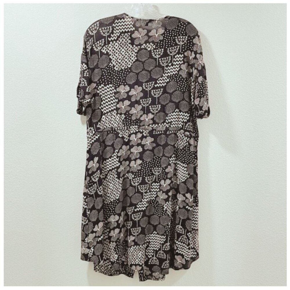GUDRUN SJODEN "VIOLA" Button Front Short Sleeve Shirt Dress Black/White L - Picture 3 of 12